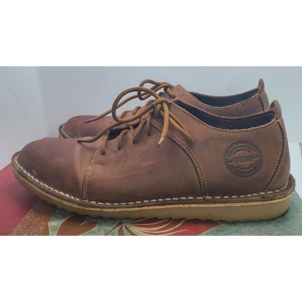 FOM Freedom Of Movement Mens 7 Leather Vellies Standard Low Cut Whiskey Lace Up